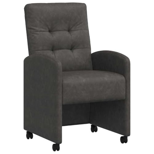 vidaXL Chaises de Salle à Manger avec Roues 2 pcs Noir 58 x 67 x 97 cm, Chaise de Salle à Manger Moderne, Ergonomique, avec roulettes, en Cuir synthétique,...