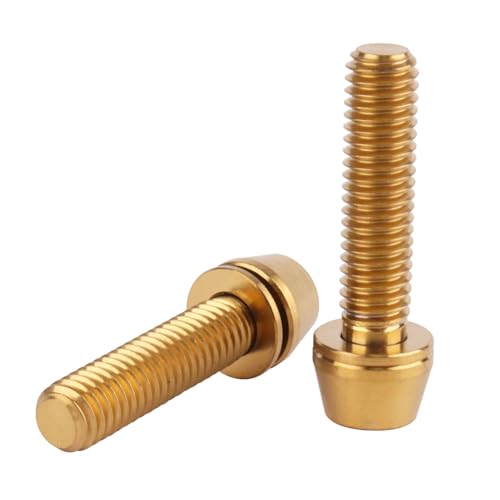 Image of 4Pcs Titanium Bolt M6 x 25mm Allen Hex Bolts with Washers Screw for Bicycle V Brake Hub Fixed (Gold)