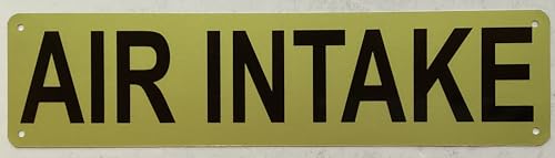 AIR INTAKE Sign, (NYC Admin Code 15-135, YELLOW, Reflective, ALUMINUM-RUST FREE, SIZE 3X12)