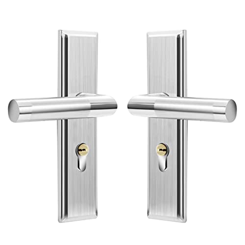 HASTHIP Heavy Duty Stainless Steel Door Lock Set with 3 Keys, Satin Nickel Mortise Lever Handle with Deadbolt, RustResistant Security Lockset for Main Entrance, Bedroom, Fits 35-50mm Thickness