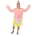 amscan Patrick Star Costume d'Halloween pour homme – Taille L, 9909177, rose/jaune, poitrine: 117 cm