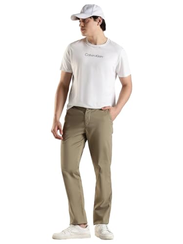 Image of Slim Fit Solid Mid Rise Trouser