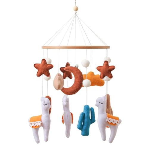 Móvil para cuna, lindo portátil giratorio ajustable en forma de oveja, carillón de viento de estrella y luna | para decoración del hogar, dormitorio, sala de estar, interior, cama, patio