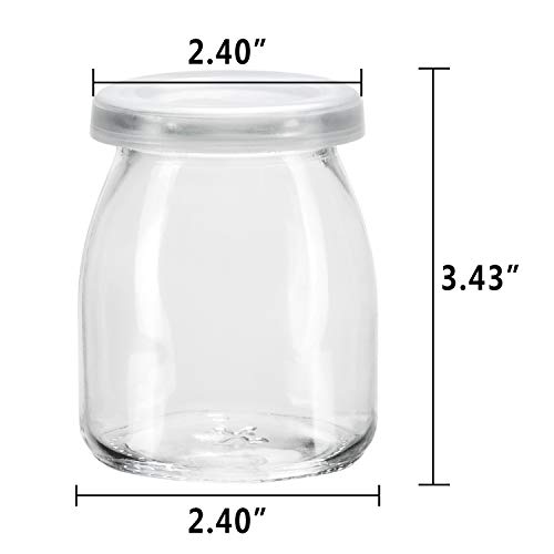 Encheng 7 Oz Clear Glass Jars With Lids,Glass Yogurt Container With Lids(Pe),Replacement Glass Pudding Jars Yogurt Jars,Glass Container With Twine N Tag For Milk,Jams,Jelly,Mousse,Dishwaresafe 20 Pack #TOP1