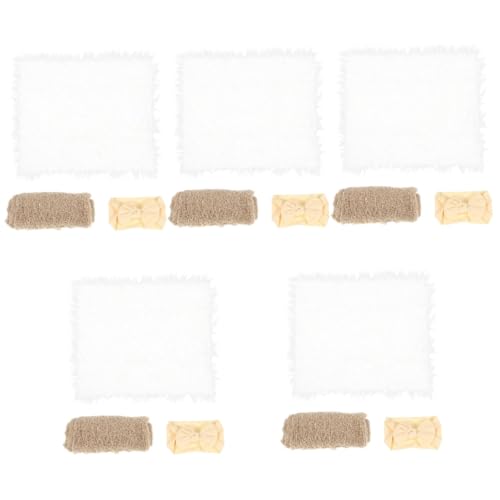 HOMSFOU 5 Juegos Accesorios De Fotografía De Bebé Trajes De Bebe Niño Ropa Infantil Trajes De Niños Diadema con Lazo para Bebé Blanco Estuche para La Camara Recién Nacido Chico Acrílico