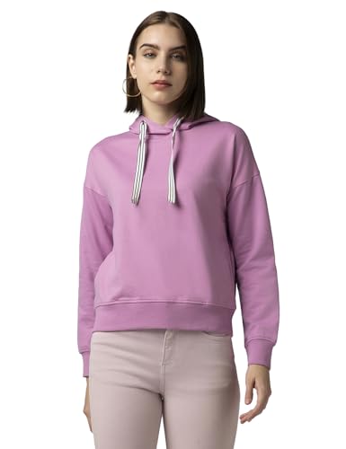 Image of FYLTR Women's Casual Hoodie with Stripe Tape - Rib Hem & Cuff | Drop Shoulder | Sweatshirts for Women | Winter Hoodie for Women