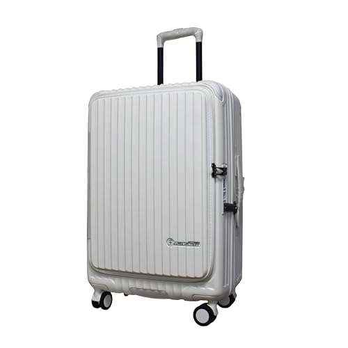 Image of SWISS MILITARY Polycarbonate Summit Set of 3 (Cabin + Medium + Large) Trolley Luggage, Hard Case 360 Rotatable 8 Wheels, Anti Theft Zip & 15.6 inch Laptop Suitcase with Cover Free White 60cm 70cm 80cm