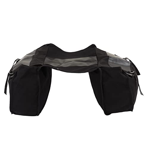 Womamaxsc Bolsa portaequipajes Trasera para Bicicleta, Bolsa portaequipajes para el Asiento de la Bicicleta con Dos Compartimentos Grandes, Mochila Doble de Lona Resistente para Ciclismo, (Negra)