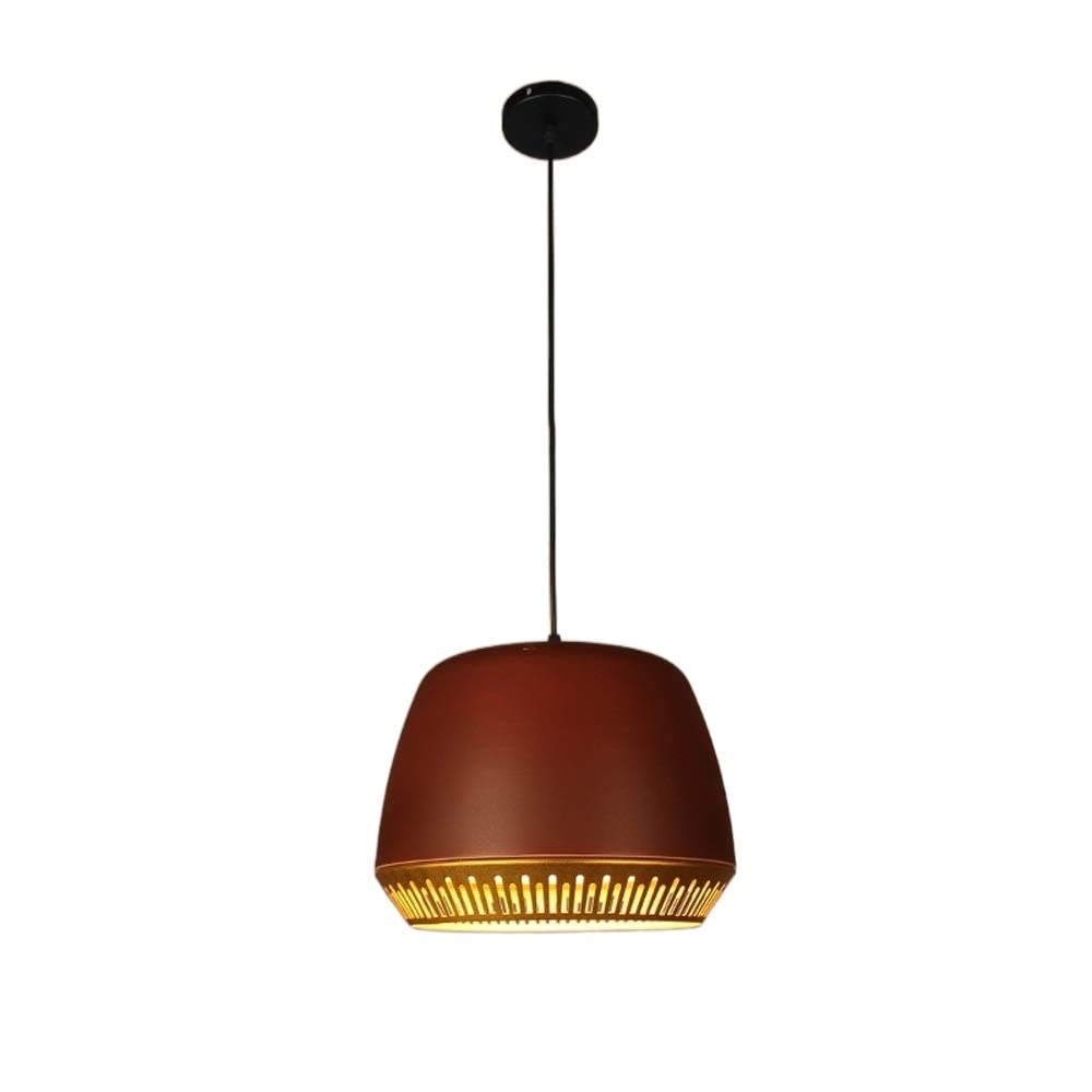 Suspension rétro industrielle rouge parfaite pour l'ambiance d'un café