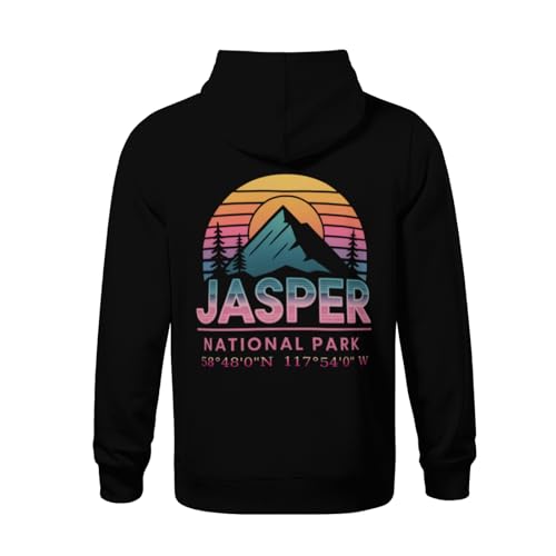 Kids Jasper National Park with GPS Location Boys Girls Lightweight Kangaroo Pocket Fleece Hoodies3