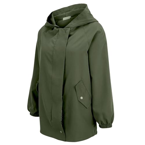 Chaqueta tecnica impermeable de mujer con bolsillos y cordon para otoño 4