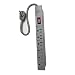 Topzone 6 Outlet 1Ft Safety Circuit Breaker Angle Electrical Wall Plug AC Wall Power Strip Switch Adapter ETL Listed(Gray)