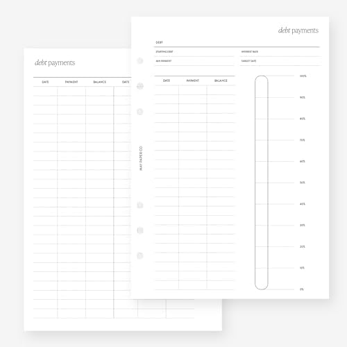 A5 Debt Tracker Planner Insert Agenda Refill for Filofax A5, Kikki K Large, LV GM sized 6 ring agendas, 5.8 x 8.3 image 2