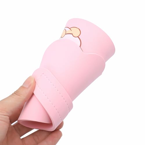 Image of Baby Shower Cap Shield, Soft Adjustable Kids Bath Visor Hat Shampoo Washing Hair Protection Cartoon for Toddler children (Pink Dragon)