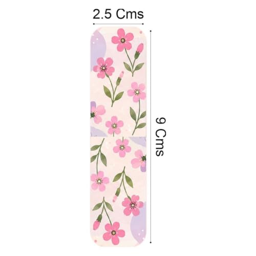 Image of Zesta Magnetic Bookmark | Aesthetic Book Mark for Reading | Cute Anime Bookmarks for Kids, Students | Book Accessories for Novels, Gifts for Readers (Pastel Flowers, Medium (9X2.5 Cms))