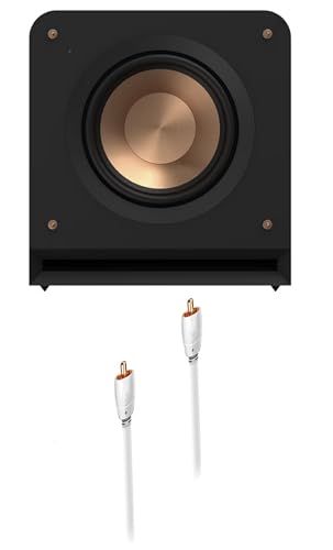 Klipsch RP-1000SW 600W Subwoofer with 10 Inch Cerametallic Driver with a Greyhound 3.0M Subwoofer Cable (2023)