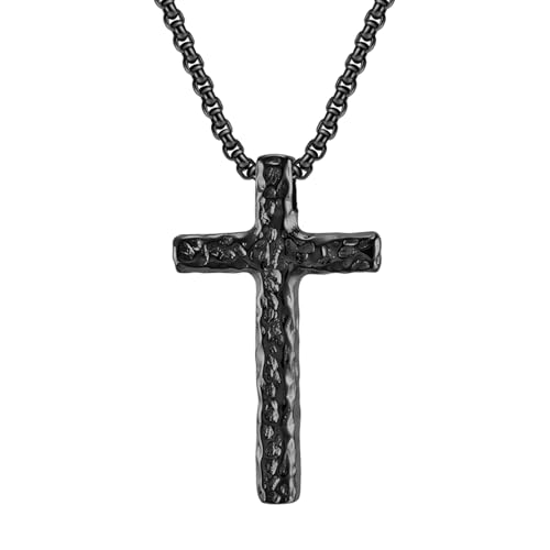 Collier croix homme style rétro punk pendentif religieux en acier inoxydable Cupimatch