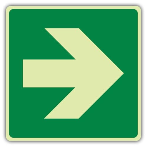 Panneau flèche droite V Safety carré en plastique rigide double lueur de 200x200 mm