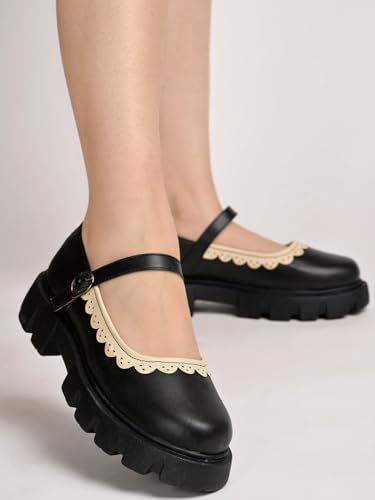Women's Mary Janes Platform Dress Shoes – Low Heel Chunky Pumps with Round Toe, Ankle Strap, and Classic Oxford Design2