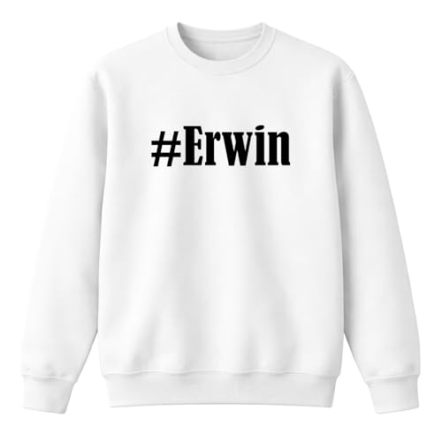 Sweat-shirt Hashtag #Erwin blanc taille 116 vêtement imprimé pour enfant et adulte