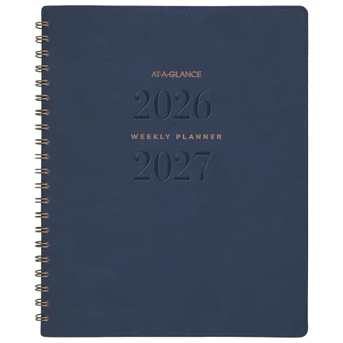 AT-A-GLANCE Planner 2026-2027 Weekly & Monthly Academic 13-Month July-July, 8-1/2' x 11', Signature, Navy (YP905A20)