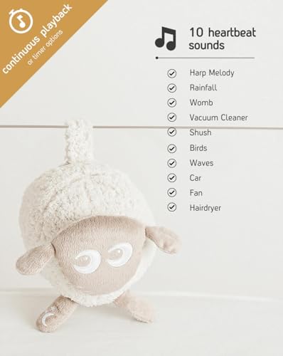 Image of Sweet Dreamers, Rechargeable Ewan Deluxe, Beige | Baby & Toddler White Noise Sound Machine | Cry Sensor & Nightlight | 10 Soothing Sounds | Continuous or Timer Playback | Machine Washable
