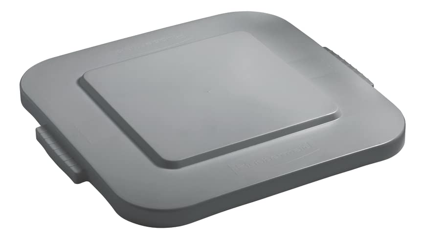 Image of Rubbermaid Commercial Products FG353900GRAY Square Brute Tote Storage Lid, 40 Gallon, Gray (Pack of 4)