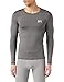 MEETYOO Homme Tee Shirt Compression Homme Manche Longue, Baselayer Maillot Running Vetement Fitness pour Sports Jo Chemise, Gris-1., L EU