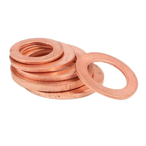 Lkq-平座金 M5-M30 Sealing Flat Seal Gasket For Oil Sump Plug Thick 3mm Solid Copper Washer Shim Flat Ring Gasket Rings Seal Plain W