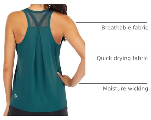 Image of ICTIVE Workout Tops for Women Loose Fit Racerback Mesh Backless Muscle Tank Running Shirts