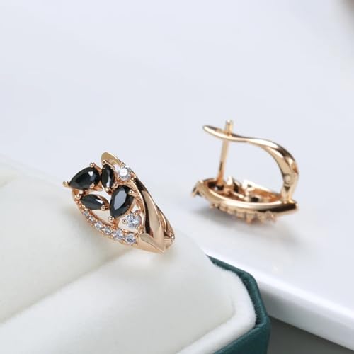 Boucles d'oreilles pendantes légères en zircon noir anti-allergie - 6