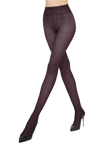 Image of Wolford Neon 40 Denier Tights Pantyhose for Women Semi Sheer Brilliant Shine Soft Logo Waistband Invisible Reinforced Toe
