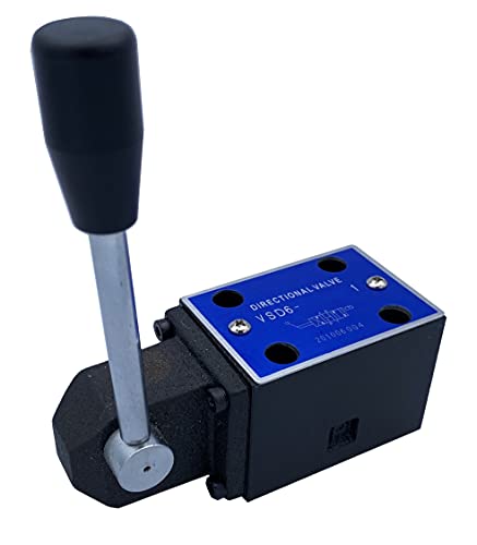 Hydraulic Directional Control Valve D03 (NG6) Cetop 3 Manual Lever Operated 21 GPM 4560 psi (S-Spring Return, H-All Ports Open to Tank in Center position)