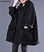 YESNO Casual Loose Fleece Hoodies for Women Oversized Hooded Sweatshirt Drawstring with Large Pockets L WZF Black