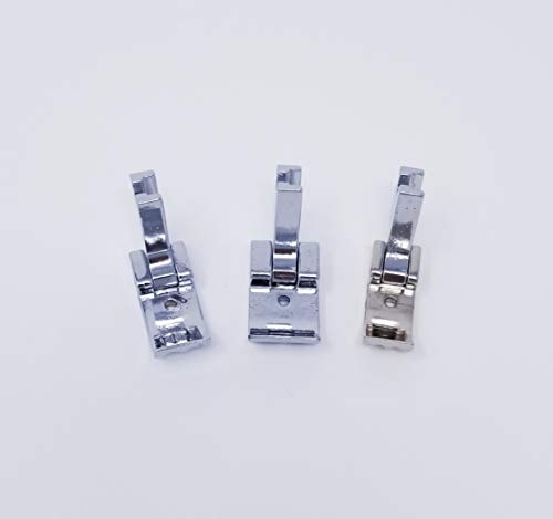 Sharp Sewing Double, Left & Right Grooves, Straight Stitch Piping Cording Welting Foot #P6069S (1809DS) Slant Shank for Home Sewing Machines ~ Multiple Sizes (Set of 3)