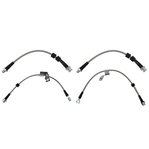 Image of TRQ Brake Hose Set Compatible with 2011-2014 Chrysler 200 2007-2010 Sebring 2008-2014 Dodge Avenger 2007-2017 Jeep Compass Patriot