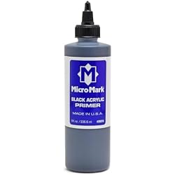 Micro-Mark Black Acrylic Primer, 8oz | Made in USA, For Models, For Miniatures, For Crafts