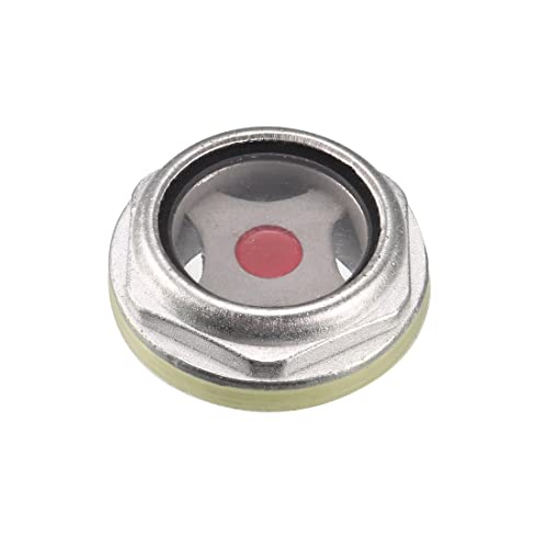 sourcing map Ölstandsanzeiger Schauglas 27mm Außengewinde Metall-Luftkompressorfittings mit O-Ring