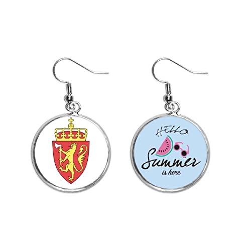 Pendientes de sandía Svalbard con emblema nacional diseño de verano
