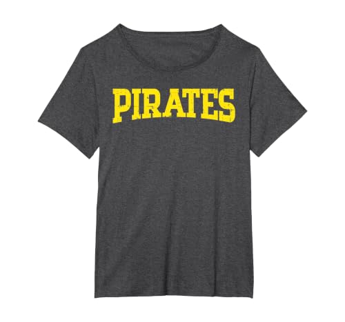 Pirates Vintage Buccaneer Sea Crew Costume Men Women Kids T-Shirt, Women's Plus, Dark Heather Grey, 6X
