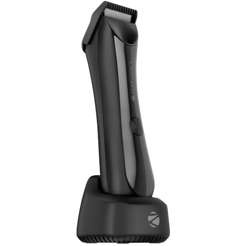Image of Zebronics HT300B Body Trimmer for Men, 90min Runtime, IPX6 Waterproof, LED Spotlight, Type-C Rechargeable, Corded & Cordless, Self-Sharpening Stainless Steel Blades, Charging Dock (Black)