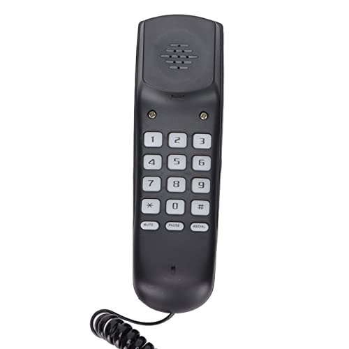 Teléfono Fijo Pequeño Multifuncional Montable en Pared Negro miniatura 3