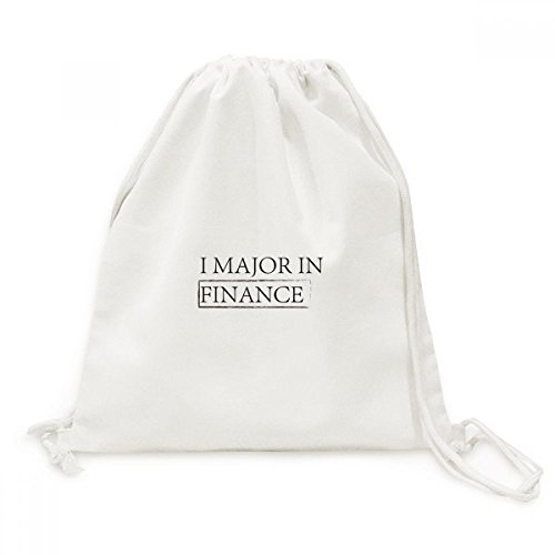 Toile drawstring backpack avec imprimé finance sac à cordon de voyage