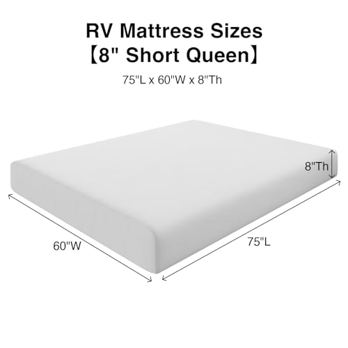 Image of Novilla 8 Inch RV Short Queen Mattress, Gel Memory Foam Short Queen Size Mattress for RVs, Campers & Trailers, Cooling & Breathable Design, CertiPUR-US Certified, 75 inchx60 inch