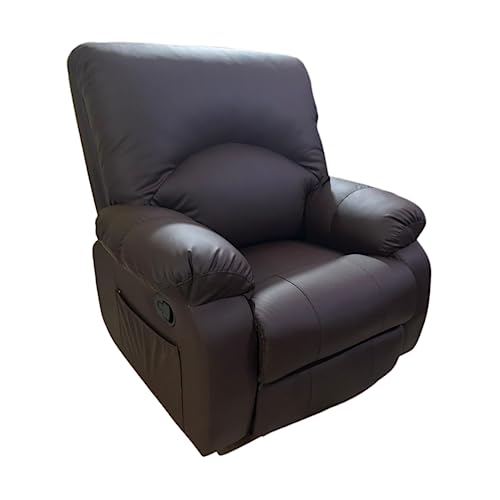 Image of Recliner Sofa Manual Single seat Chair in Leatherette with 5 Years Warranty Motion 1 Seater Reclining Couch Modern & Stylish Living Room settees recliners Comfy Lumbar Support for Sleep