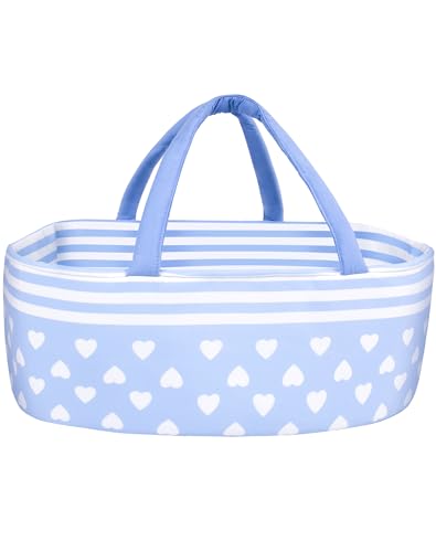 Aori Reborn Baby Dolls Moisés – Portador de muñecas para bebé, accesorios suaves con asa para niñas recién nacidas de 17 a 22 pulgadas (azul)