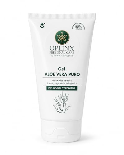 OPLINX Personal Care Gel Aloe Vera Puro, 98% Aloe Vera, 85% Natural, Piel Sensible y Reactiva
