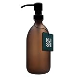 Kuishi Brown Matte Amber 500ml Glas Seifenspender mit schwarzer Edelstahlpumpe, umweltfreundlicher...
