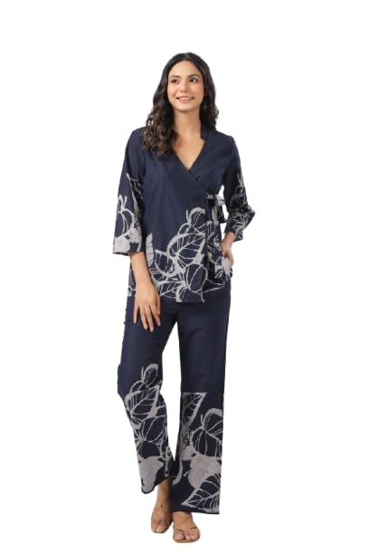 jisora Women's Pure Cotton Blue Co-ord Set-picture-11