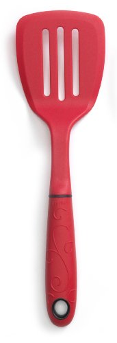 Norpro Grip-EZ 9.25-Inch Slotted Spatula, Mini, Red